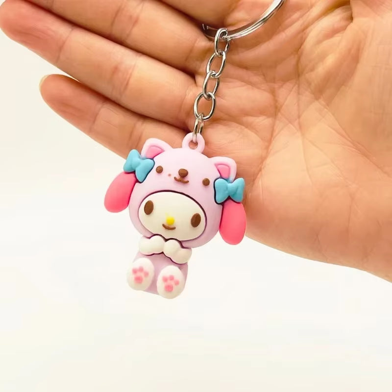 Sanrio Anime My Melody Car Key Chain Kawaii Kuromi Doll Hello Kitty Keychain Cartoon Cinnamoroll Backpack Pendant Keyring Gifts